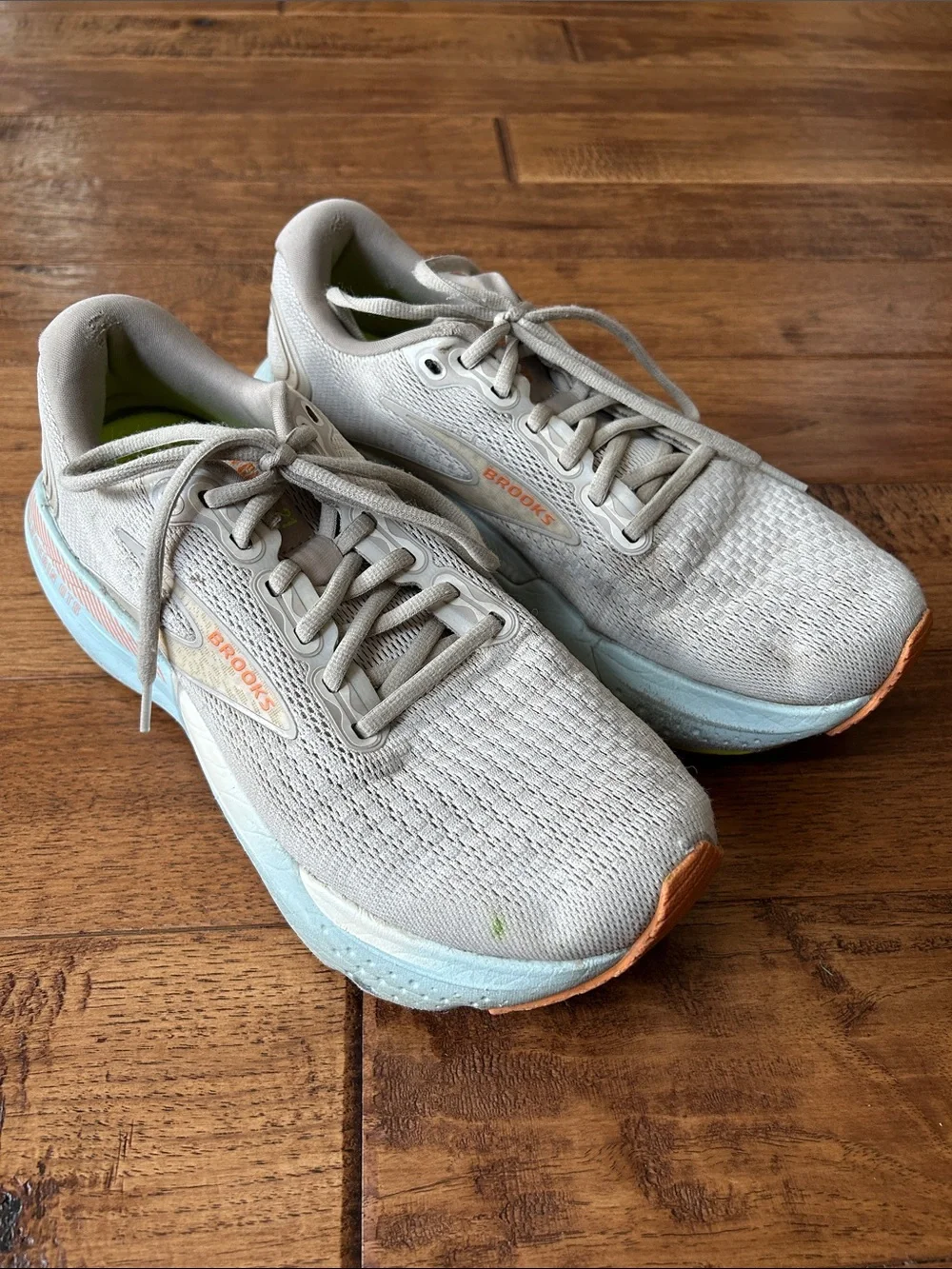 Brooks Glycerin 21 Road-Running Shoes Coconut Aqua Sunset Womens Size 10.5